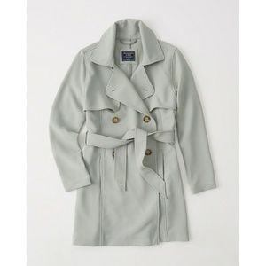 NEW Abercrombie Drapey Trench Coat mint green XL